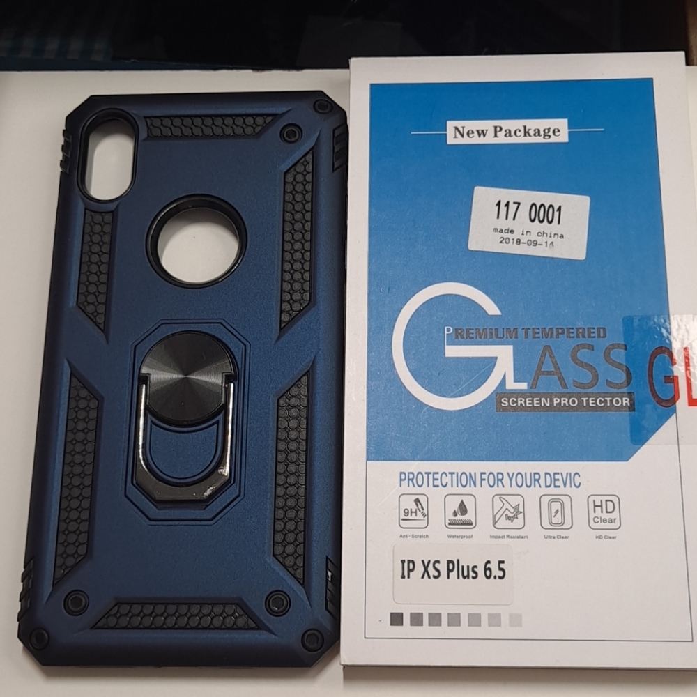 case and tempered glass for iphone xs max 6.5" new